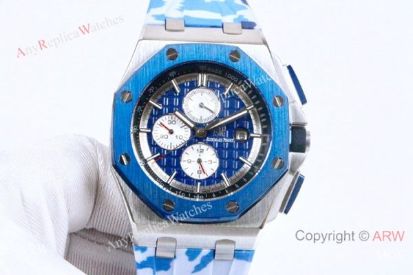 replica Clone Audemars Piguet Royal Oak Offshore 45mm es Brown Face Camouflage strap WATCHES 6
