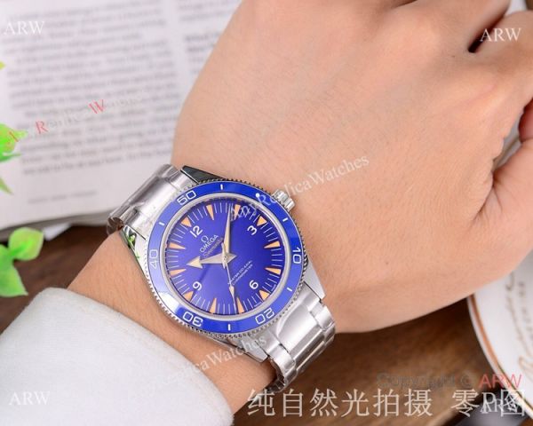 replica Omega Seamaster 300 Spectre 2-Tone Blue Ceramic WATCHES 6