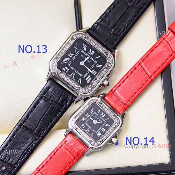 replica Copy Cartier Panthere de 2-Tone Black Face Quartz 27mm 22mm WATCHES 6