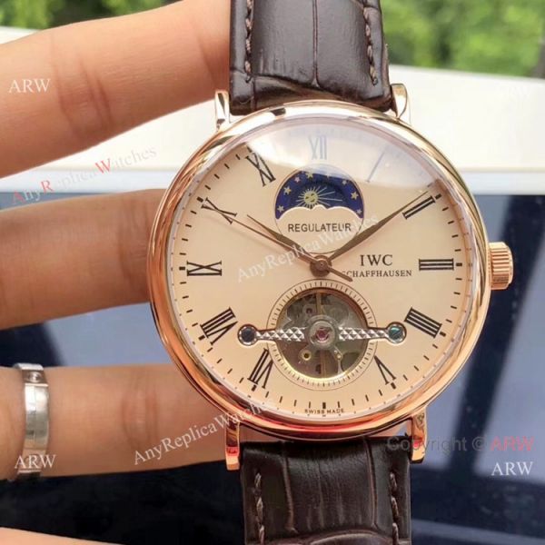 replica IWC Tourbillon Moonphase Portofino SS White Dial es High Quality China WATCHES 6