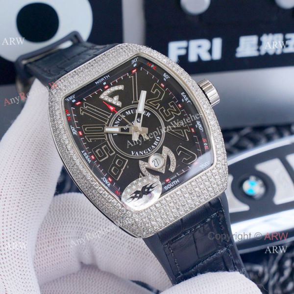 replica Best Franck Muller Vanguard Yachting v45 Diamond Rose Gold Dial es WATCHES 6