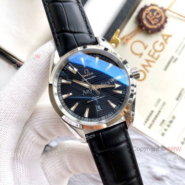 replica Best Quality Omega Seamaster Aqua Terra Copy es Brown Leather Strap WATCHES 6