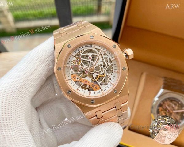 replica Audemars Piguet Skeleton Royal Oak es Two Tone Rose Gold WATCHES 6
