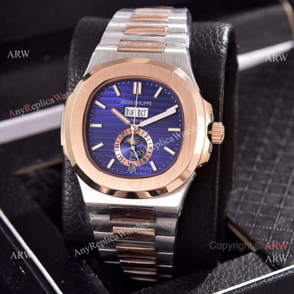 replica Copy Patek Philippe Annual Calendar es 39.5mm 2-Tone Rose Gold WATCHES 6