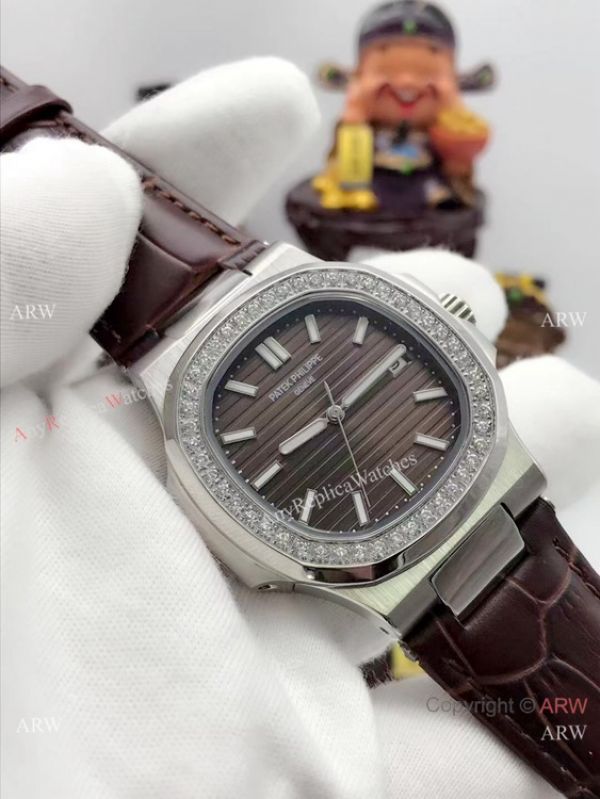 replica Patek Philippe Nautilus Copy Diamond Bezel Stainless Steel 40mm WATCHES 6