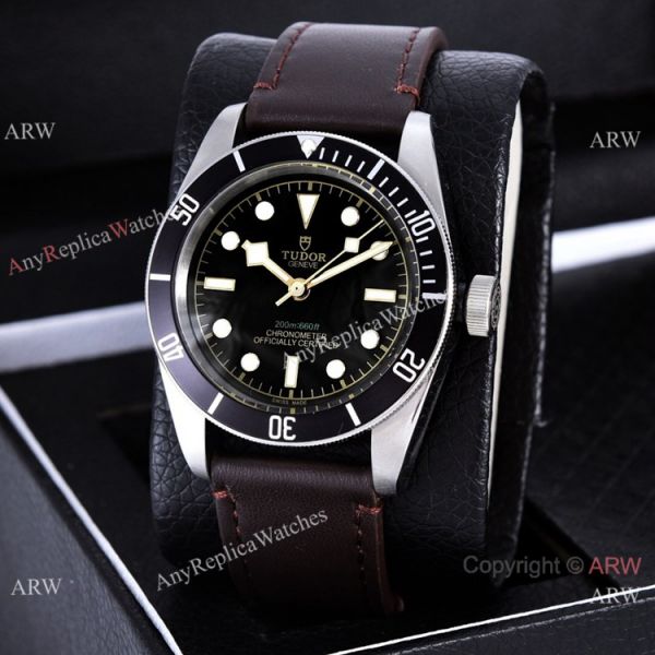 replica Clone Tudor Heritage Black Bay Automatic es Dark Red Bezel Silver Case WATCHES 6