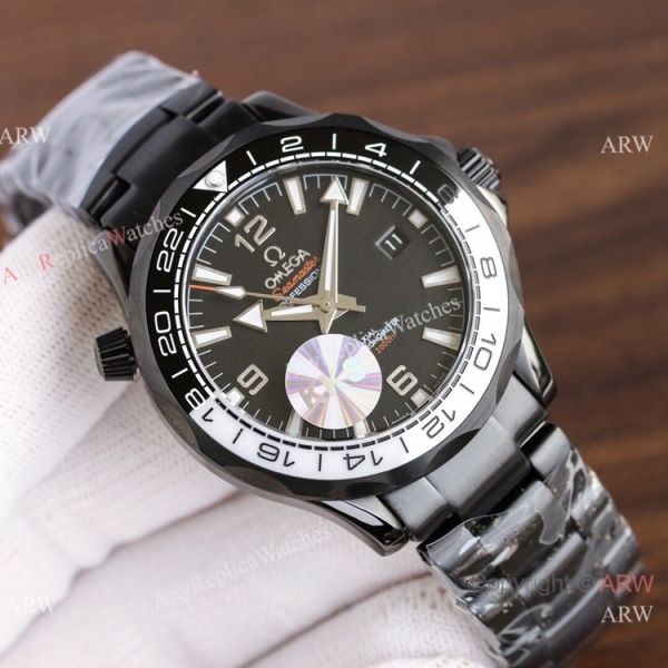 replica Swiss Quality Omega Seamaster Planet Ocean Solid Black Citizen 8215 WATCHES 6
