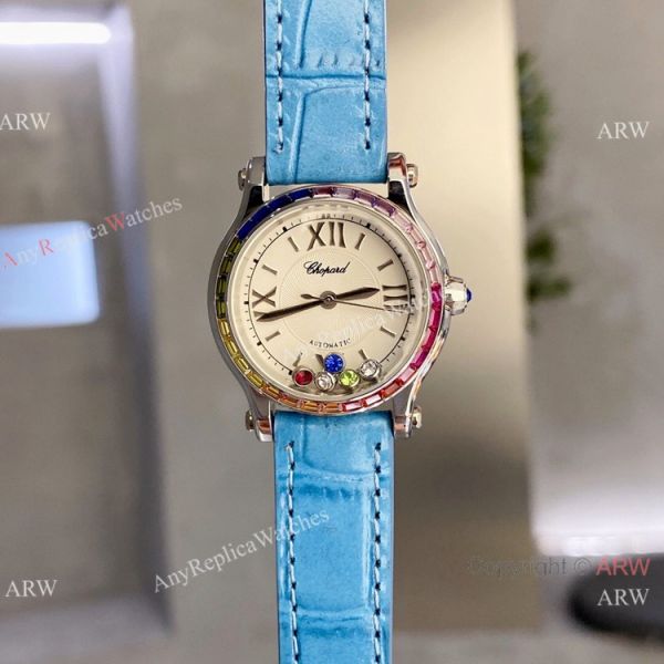 replica Chopard Happy Sport 30 Rainbow bezel 2-Tone Rose Gold WATCHES 6