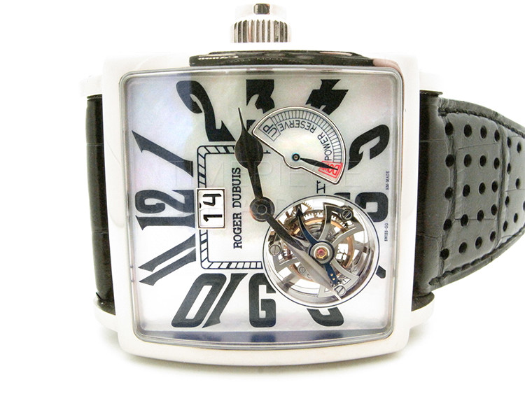 replica Roger Dubuis Golden Square Flying Tourbillon G40 030 N1.63 18k White Gold Manual Hand Winding WATCHES 7