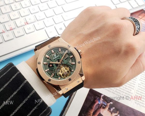 replica Copy Hublot Tourbillon Skeleton Big Bang es 43mm WATCHES 7
