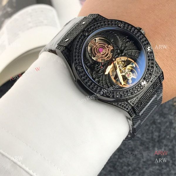 replica Best Hublot Classic Fusion Tourbillon Iced Out Hublot Knock off WATCHES 7