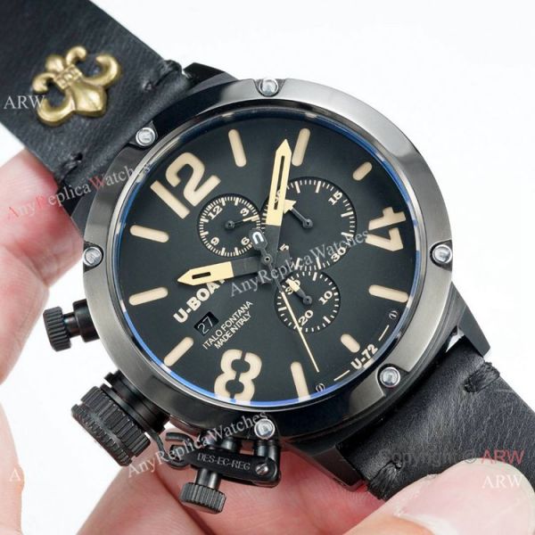 replica Buy U-Boat Classico U-72 Blacksteel Men es 50mm WATCHES 7