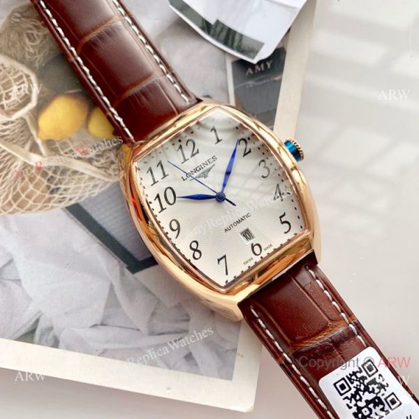 replica High Quality Longines Quartz Rose Gold Arabic Markers WATCHES 7