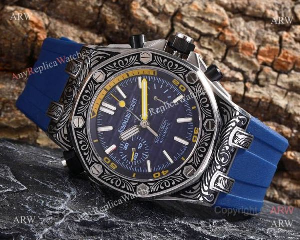 replica Best Copy Audemars Piguet Royal Oak Offshore Tourbillon Tattoo es Orange Rubber Strap WATCHES 7