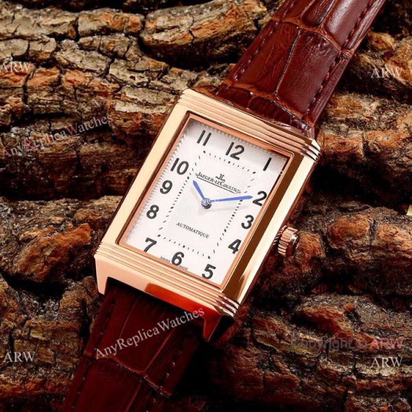 replica New Copy Jaeger-LeCoultre Reverso Classic 46mm Stainless Steel Black Face WATCHES 7