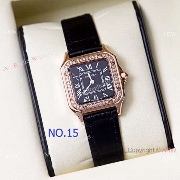 replica Copy Cartier Panthere de 2-Tone Black Face Quartz 27mm 22mm WATCHES 7