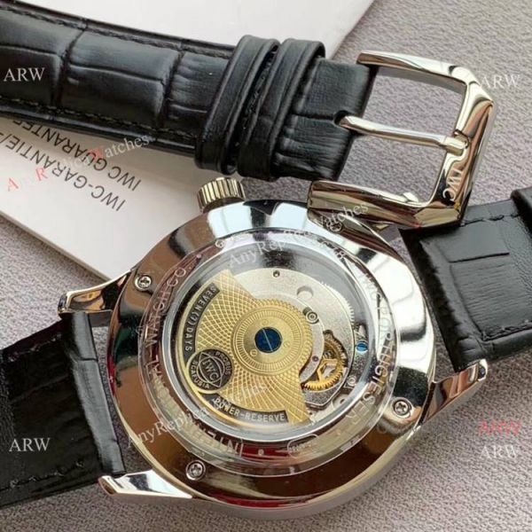 replica IWC Portugieser Annual Calendar es White Dial Black Leather Strap WATCHES 7