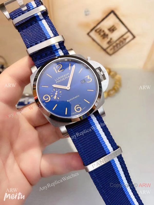 replica Best Panerai Luminor Marina Black Dial Nato Strap Mens WATCHES 7