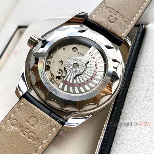 replica Best Quality Omega Seamaster Aqua Terra Copy es Brown Leather Strap WATCHES 7