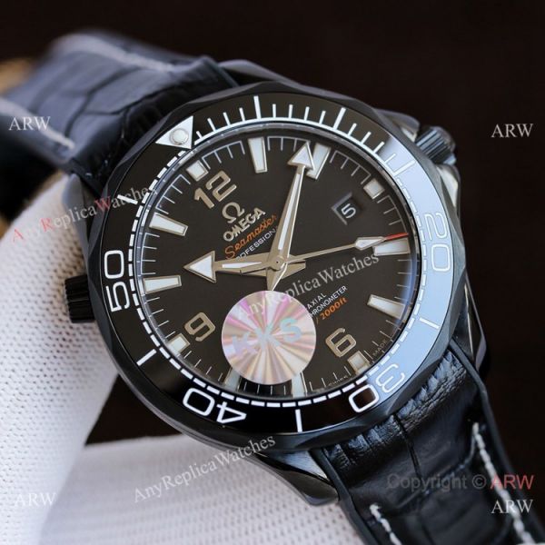replica Best Quality Copy Omega Seamaster Planet Ocean es Black and Orange WATCHES 7