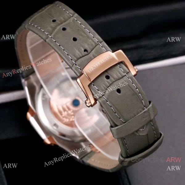 replica Best Knockoff Patek Philippe Nautilus Leather es 2-Tone Rose Gold WATCHES 7