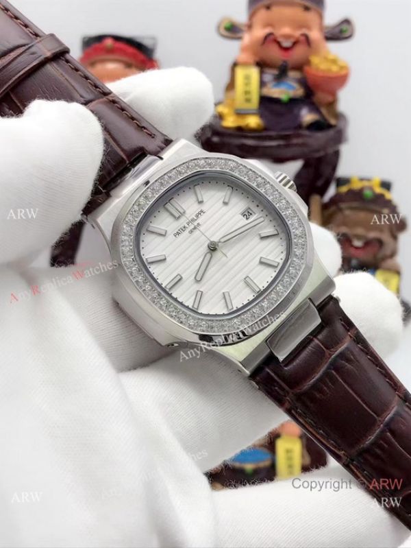 replica Patek Philippe Nautilus Copy Diamond Bezel Stainless Steel 40mm WATCHES 7