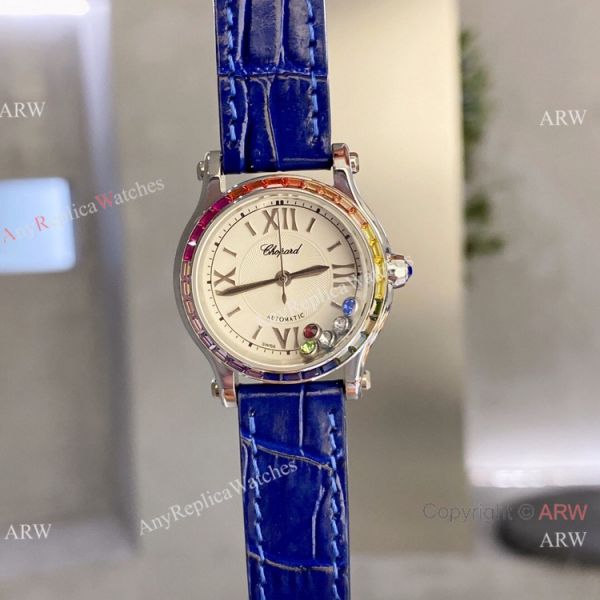 replica Chopard Happy Sport 30 Rainbow bezel 2-Tone Rose Gold WATCHES 7