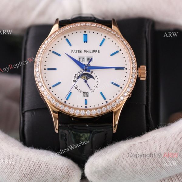 replica Swiss Quality Copy Patek Philippe Annual Calendar Calatrava Citizen Blue Moon Dial WATCHES 7