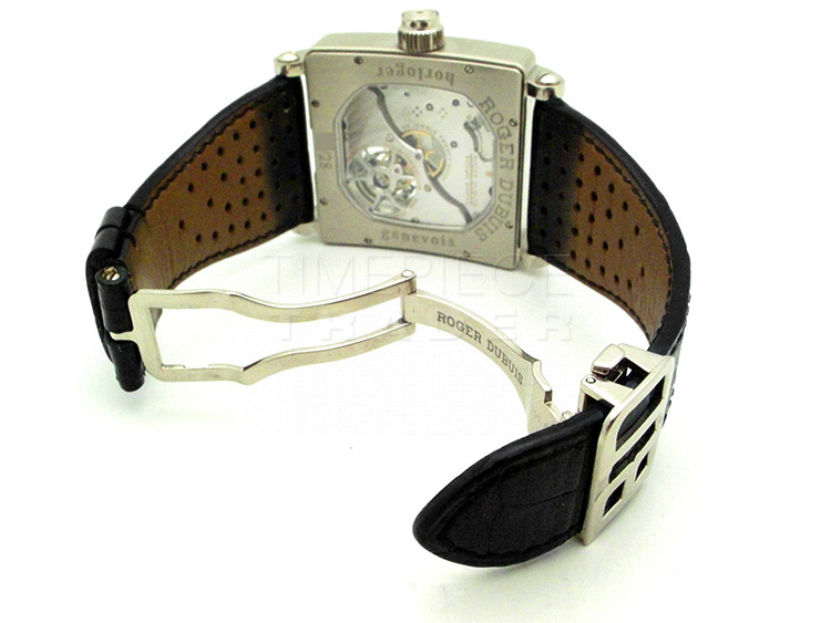 replica Roger Dubuis Golden Square Flying Tourbillon G40 030 N1.63 18k White Gold Manual Hand Winding WATCHES 8