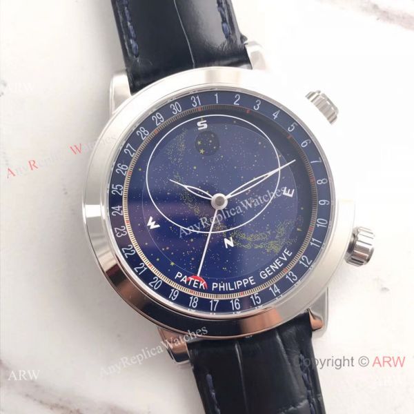 replica Swiss Patek Philippe 6102P Sky Moon Celestial Stainless Steel WATCHES 8