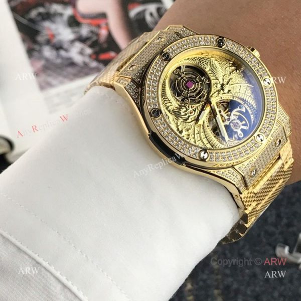 replica Best Hublot Classic Fusion Tourbillon Iced Out Hublot Knock off WATCHES 8