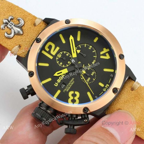 replica U Boat Classico U-72 Rose Gold Bezel Black Dial WATCHES 8