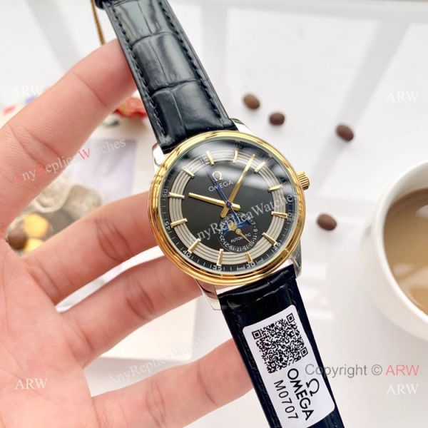 replica New Omega De Ville Fake Hour Vision Moonphase 40mm WATCHES 8