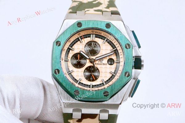 replica Clone Audemars Piguet Royal Oak Offshore 45mm es Brown Face Camouflage strap WATCHES 8