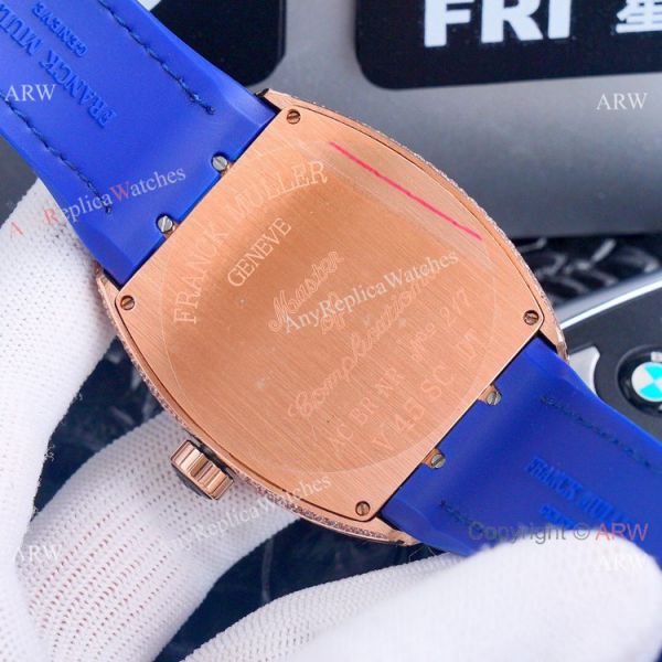replica Best Franck Muller Vanguard Yachting v45 Diamond Rose Gold Dial es WATCHES 8