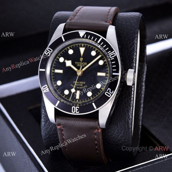 replica Clone Tudor Heritage Black Bay Automatic es Dark Red Bezel Silver Case WATCHES 8