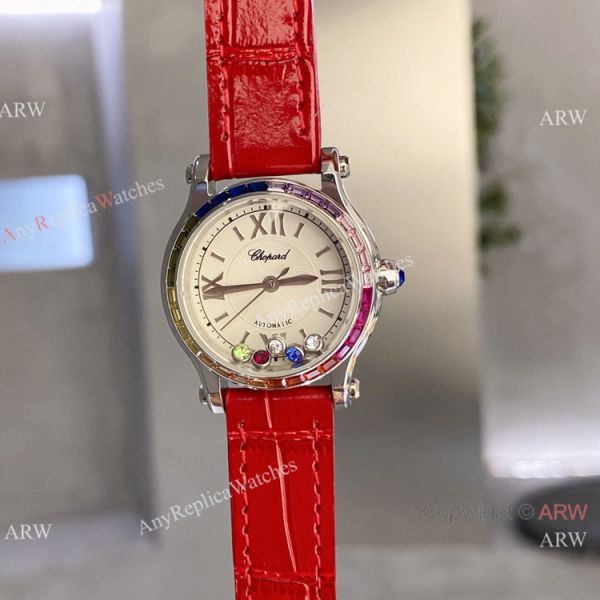 replica Chopard Happy Sport 30 Rainbow bezel 2-Tone Rose Gold WATCHES 8
